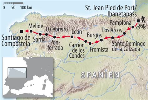 jakobsweg santiago de compostela route